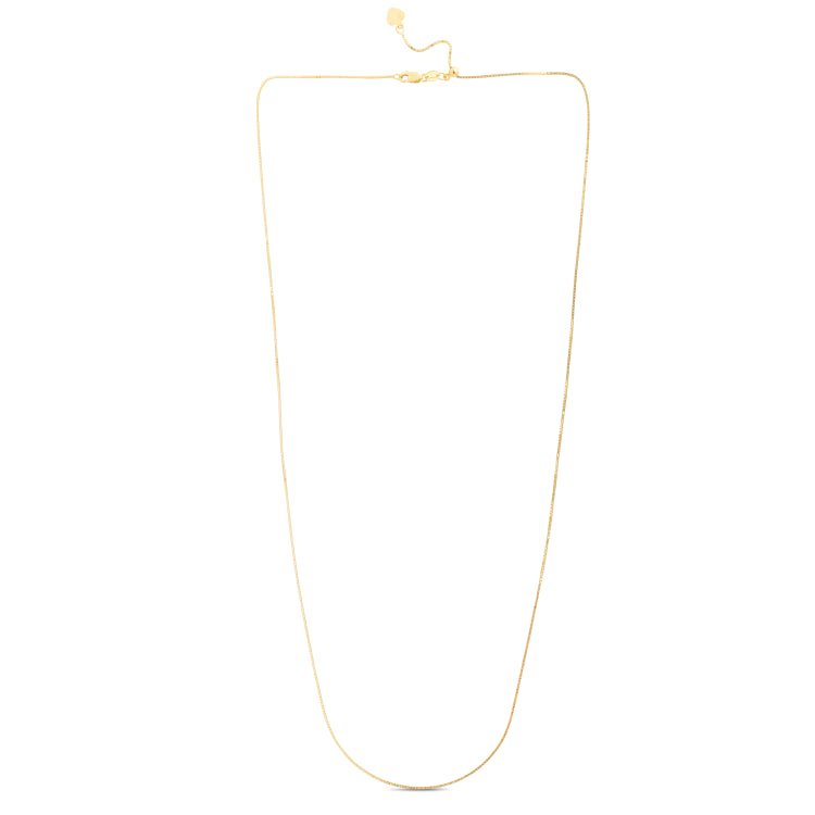 14K Yellow Gold 0.94mm Adjustable Box 22 Chain with Lobster Lock
