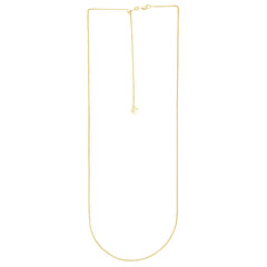 14K Yellow Gold 1mm Adjustable Wheat 22 Chain with Lobster Lock