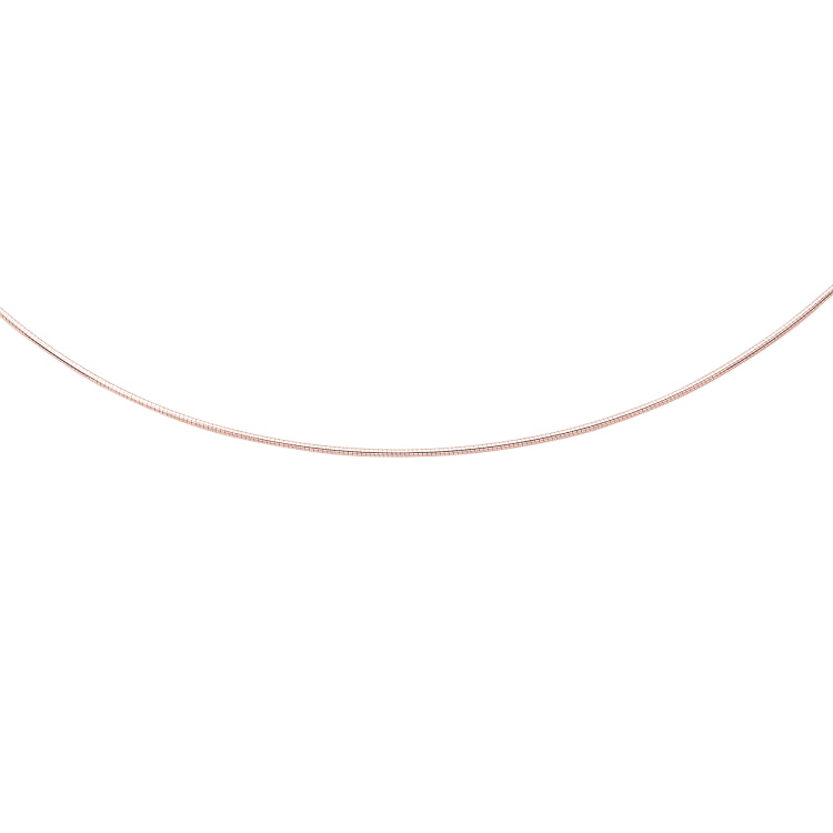 14K Rose Gold 1.5mm Round 17 Omega with Screw Back Lock