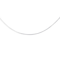 14K White Gold 1mm Round Omega with Screw Back Lock