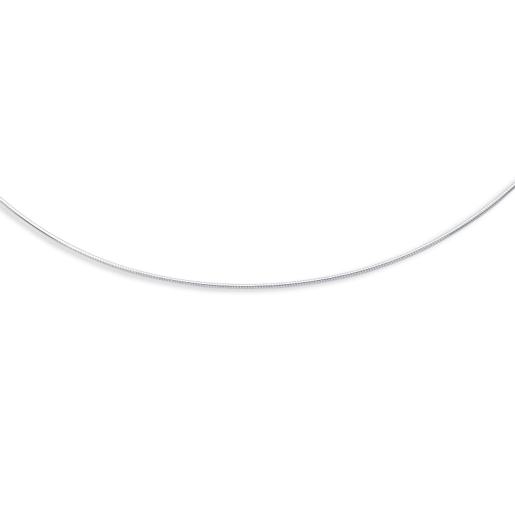 14K White Gold 1.5mm Round 20 Omega with Screw Back Lock