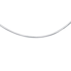 14K White Gold 16 3.3mm Classic Omega with Box Lock