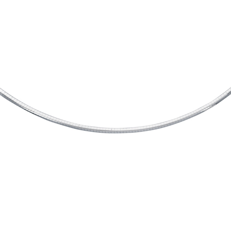 14K White Gold 18 4.4mm Classic Omega with Box Lock
