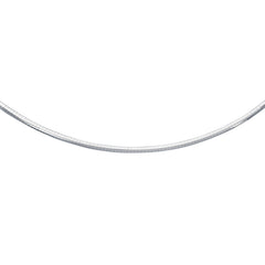 14K White Gold 18 4.4mm Classic Omega with Box Lock