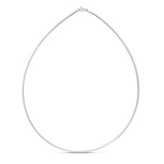14K White Gold 2mm Classic 18 Omega with Lobster Lock