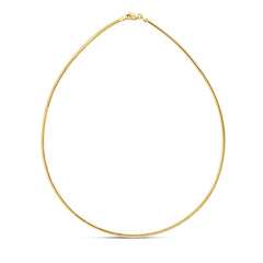 14K Yellow Gold 2mm Classic 18 Omega with Lobster Lock