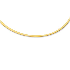 14K Gold 4mm Reversible 18 Omega with Box Lock