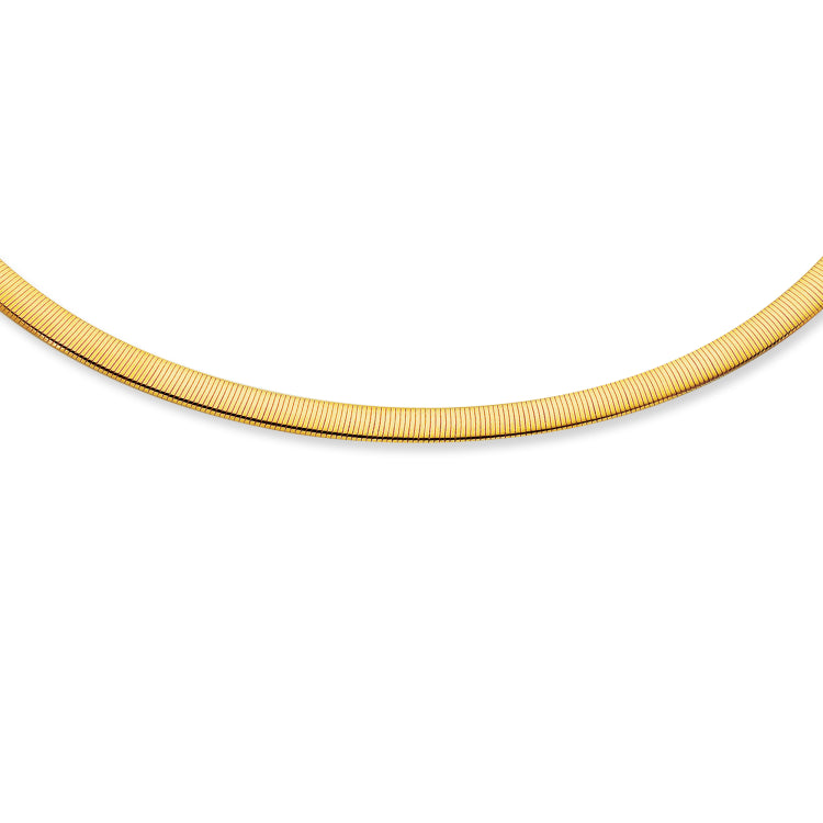 14K Gold 6mm Reversible 17 Omega with Box Lock