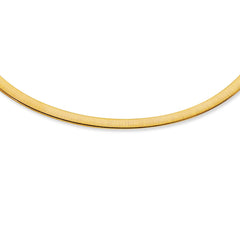 14K Gold 6mm Reversible 17 Omega with Box Lock