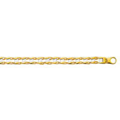 14K Yellow and White Gold Railroad Link 8.5 Bracelet