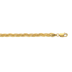 14K Yellow Gold 7 3.5mm Braided Fox Chain Bracelet