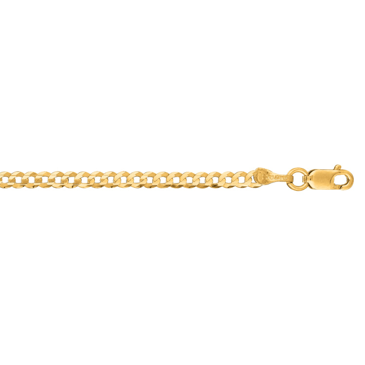 14K Yellow Gold 16 2.6mm Comfort Curb Chain