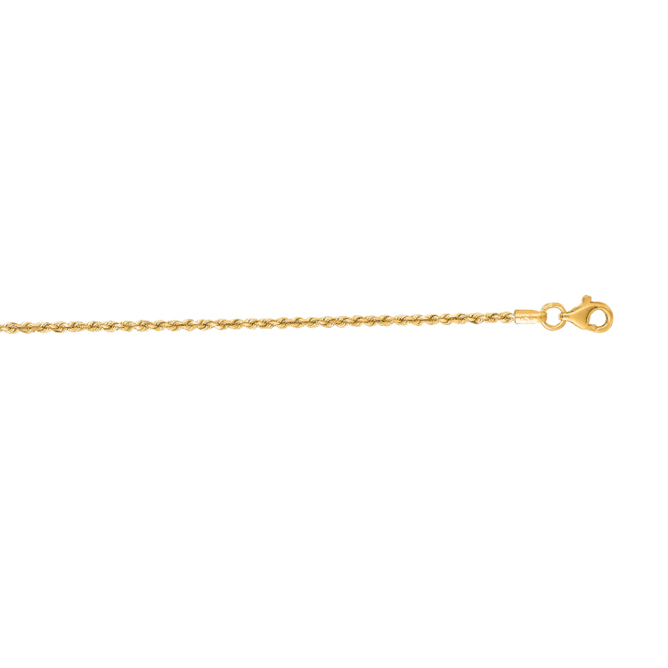 14K Yellow Gold 20 1.6mm Royal Rope Chain with Lobster Lock