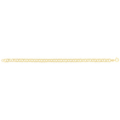 14K Yellow Gold 7 Small Double Link Lite Charm Bracelet with Spring Ring