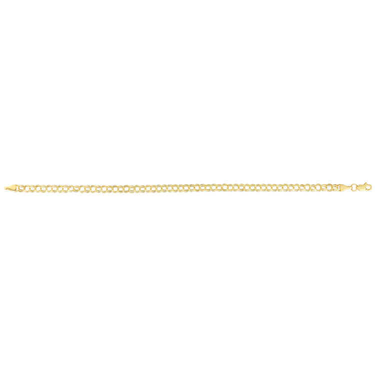 14K Yellow Gold 7.25 Mini Double Link Lite Charm Bracelet