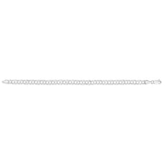 14K White Gold 7 Small Double Link Charm Bracelet