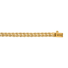 14K Yellow Gold 3.9mm Multi-Row Rope 7 Chain Bracelet Bracelet with Box Lock