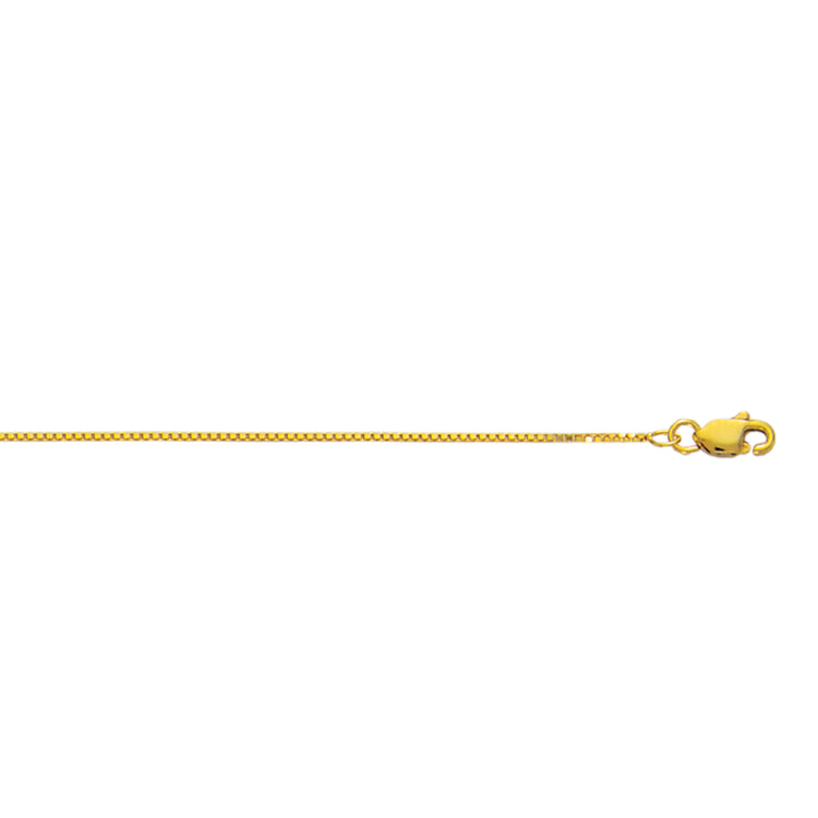 10K Yellow Gold 0.78mm Classic Box 20 Chain with Lobster Lock