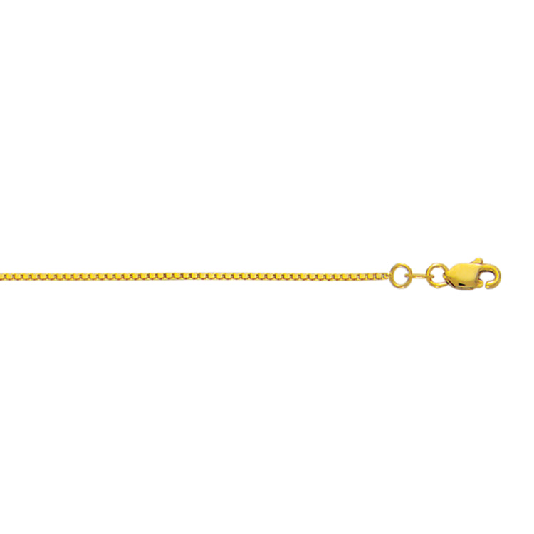 10K Yellow Gold 0.94mm Classic Box 18 Chain with Lobster Lock