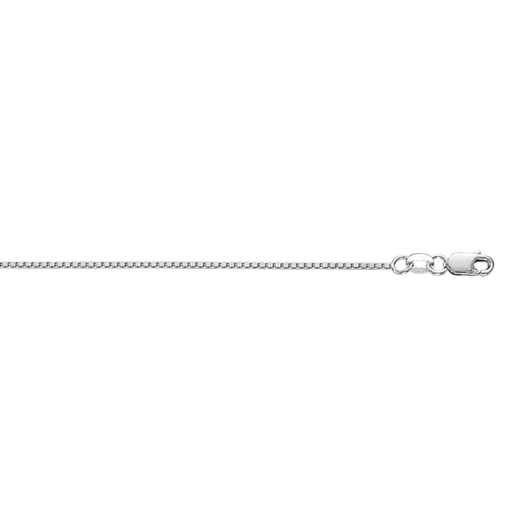 10K White Gold 0.94mm Classic Box 16 Chain with Lobster Lock