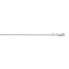 10K White Gold 0.94mm Classic Box 18 Chain with Lobster Lock