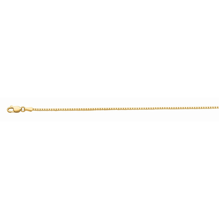 10K Yellow Gold 1.2mm Octagonal Box 18 Chain with Lobster Lock