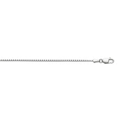 10K White Gold 1.2mm Octagonal Box 20 Chain with Lobster Lock