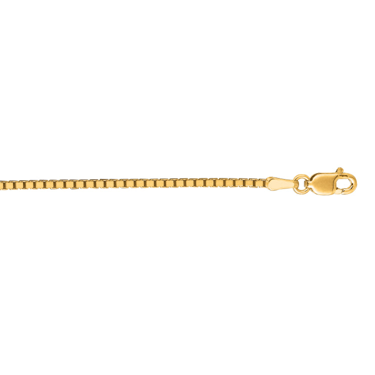 10K Yellow Gold 1.4mm Classic Box 18 Chain with Lobster Lock