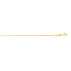 10K Yellow Gold 0.87mm Diamond Cut Cable 16 Chain with Lobster Lock