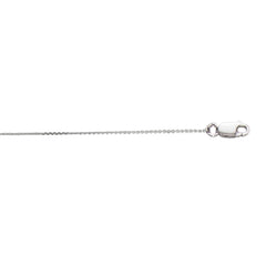 10K White Gold 0.87mm Diamond Cut Cable 16 Chain with Lobster Lock