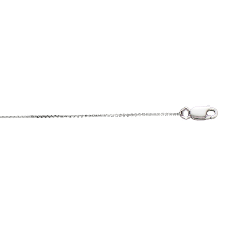 10K White Gold 0.87mm Diamond Cut Cable 18 Chain with Lobster Lock