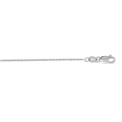10K White Gold 1.1mm Diamond Cut Cable 20 Chain with Lobster Lock