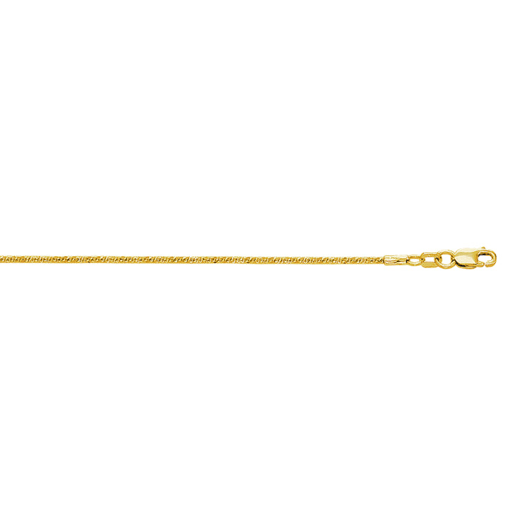10K Yellow Gold 1.5mm Sparkle 20 Chain with Lobster Lock