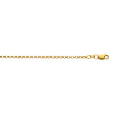10K Yellow Gold 2.4mm Lite Rolo 16 Chain with Lobster Lock