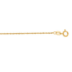 10K Yellow Gold 1.1mm Singapore 16 Chain with Spring Ring Clasp