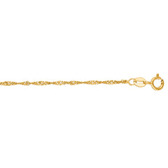 10K Yellow Gold 1.5mm Singapore 18 Chain with Spring Ring Clasp