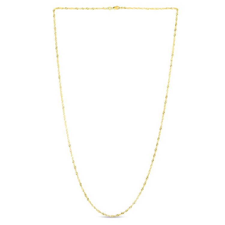 10K Yellow Gold 1.8mm Singapore 20 Chain with Lobster Lock