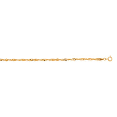10K Yellow Gold 2.2mm Singapore 20 Chain with Spring Ring Clasp