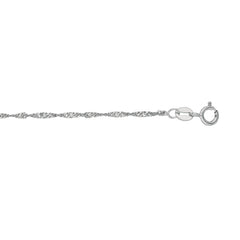 10K White Gold 1.5mm Singapore 20 Chain with Spring Ring Clasp