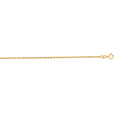 10K Yellow Gold 1.4mm Solid Diamond Cut Royal Rope 16 Chain with Spring Ring Clasp