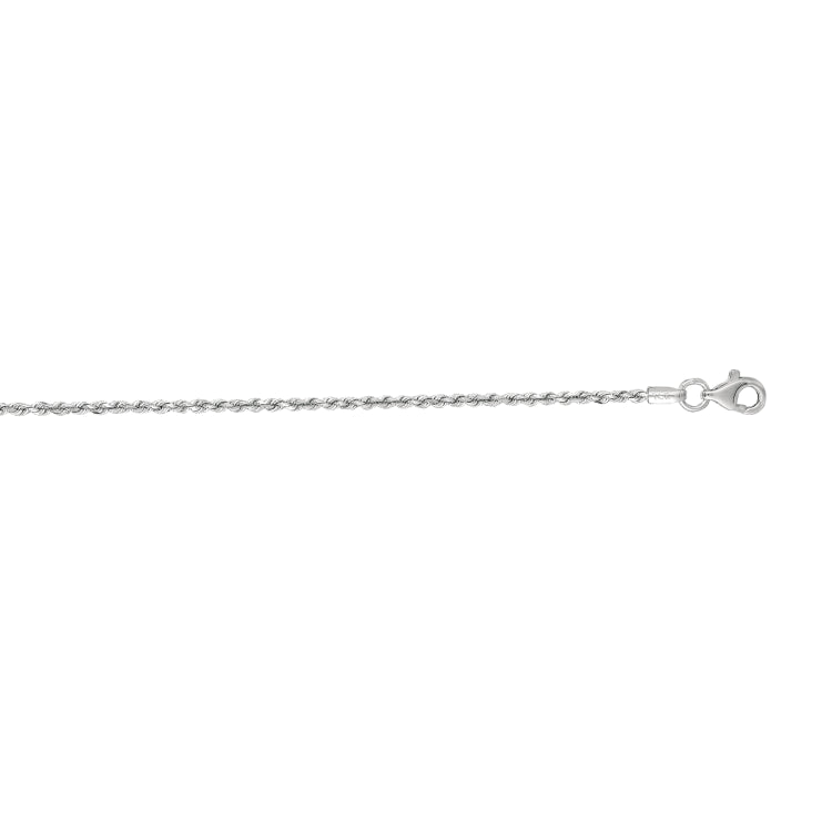 10K Yellow Gold 1.6mm Solid Diamond Cut Royal Rope 20 Chain with Lobster Lock