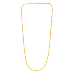 10K Yellow Gold 3.5mm Solid Diamond Cut Royal Rope 18 Chain with Lobster Lock