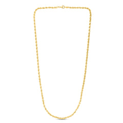 10K Yellow Gold 4.0mm Solid Diamond Cut Royal Rope 18 Chain with Lobster Lock
