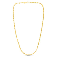 10K Yellow Gold 5.0mm Solid Diamond Cut Royal Rope 9 Chain with Lobster Lock