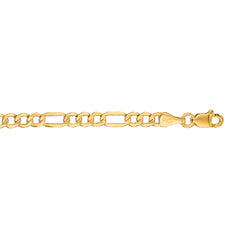 10K Yellow Gold 3.7mm Lite Figaro 24 Chain with Lobster Lock