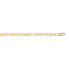 10K Yellow Gold 3.7mm Figaro 8 Chain Bracelet with Lobster Lock
