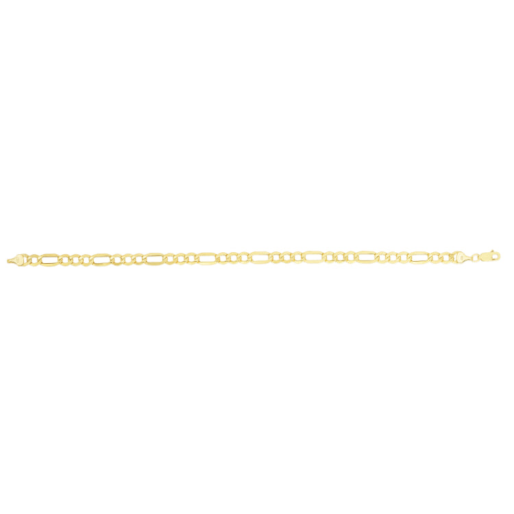 10K Yellow Gold 5.6mm Lite Figaro 8.5 Chain Bracelet with Lobster Lock