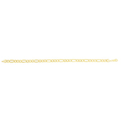10K Yellow Gold 5.6mm Lite Figaro 8.5 Chain Bracelet with Lobster Lock