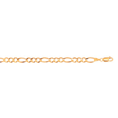 10K Yellow Gold 5.3mm Figaro 8.5 Chain Bracelet with Lobster Lock
