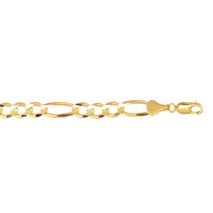 10K Yellow Gold 7.9mm Figaro 8.5 Chain Bracelet with Lobster Lock